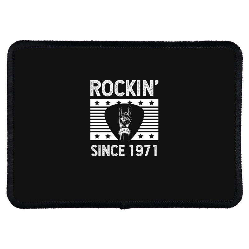 Gift For 49 Year Old: Classic Rock 1971 49th Birthday Rectangle Patch | Artistshot