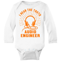 Hear Audio Engineer Voice Headphones Music Lover Tech T Shirt Long Sleeve Baby Bodysuit | Artistshot