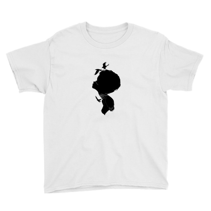 Black Woman With Black Bird Youth Tee by coşkun | Artistshot