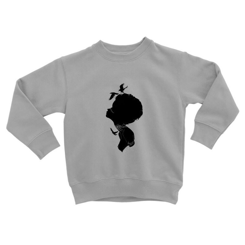 Black Woman With Black Bird Toddler Sweatshirt by coşkun | Artistshot