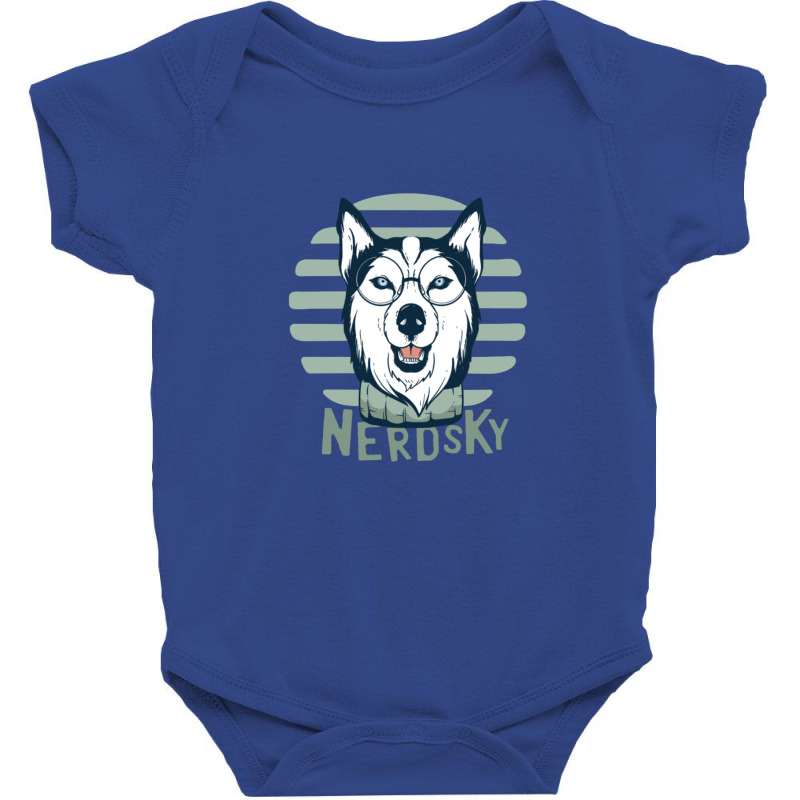 Siberian Husky Dog Nerd Dogs Owner Gift Baby Bodysuit by BLACKSTONE | Artistshot