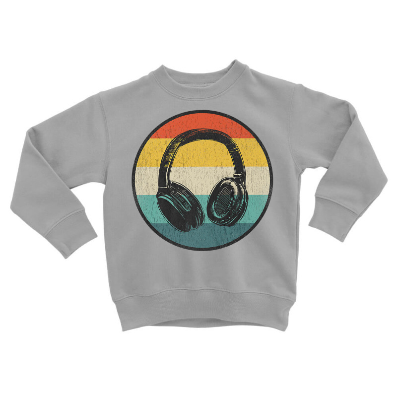 Music Lover Producer Dj Vintage Retro Headphones Premium T Shirt Toddler Sweatshirt by jermonmccline | Artistshot