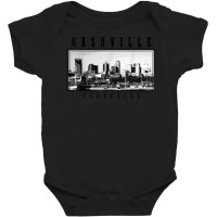 Nashville Tennessee Vintage Skyline Country Music City T Shirt Baby Bodysuit | Artistshot