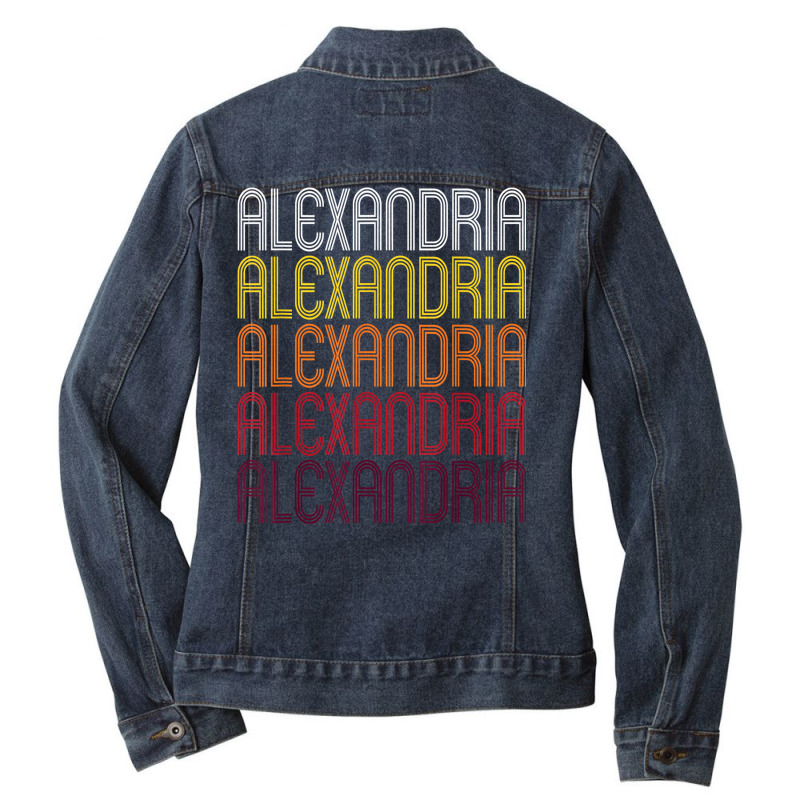 Alexandria, La  Vintage Style Louisiana T Shirt Ladies Denim Jacket by saldeenshakir | Artistshot