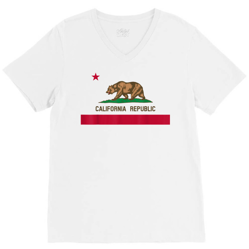 California Republic Flag Patriotic State Travel Usa T Shirt V-Neck Tee by ebertfran1985 | Artistshot