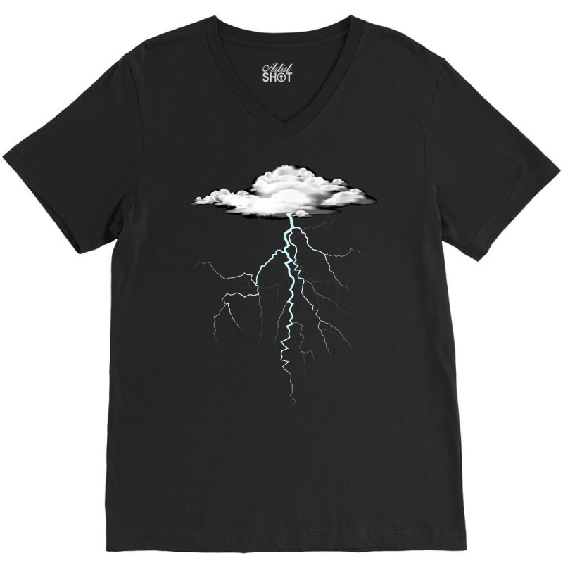 Lightning T Shirt Thunder Lightning Bolt Storm Cloud Strikes V-Neck Tee by AakritiRosek1997 | Artistshot