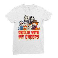 Chillin With My Creeps Funny Cat Horror Movies Serial Killer T Shirt Ladies Fitted T-shirt | Artistshot