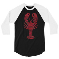 Craw Fest Red Crawdad Ad Destination Vintage Graphic T Shirt 3/4 Sleeve Shirt | Artistshot