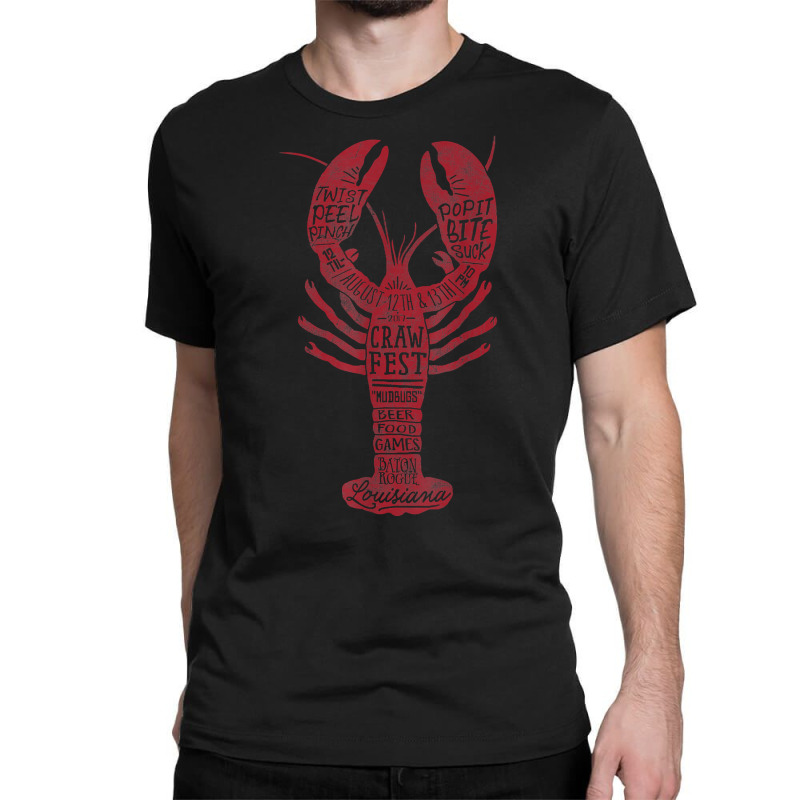 Craw Fest Red Crawdad Ad Destination Vintage Graphic T Shirt Classic T-shirt | Artistshot