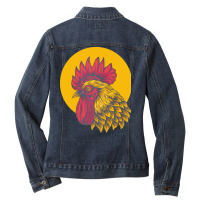 Rooster Yellow Circle T  Shirt Rooster Yellow Circle T  Shirt Ladies Denim Jacket | Artistshot