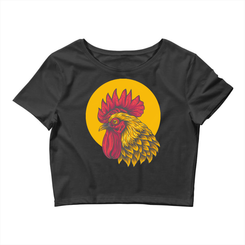 Rooster Yellow Circle T  Shirt Rooster Yellow Circle T  Shirt Crop Top by darrengorczany780 | Artistshot