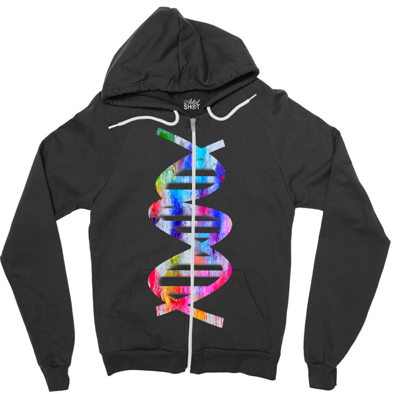 Major And Minor Grooves Dna Double Helix Watercolor Art T Shirt Zipper Hoodie by AakritiRosek1997 | Artistshot