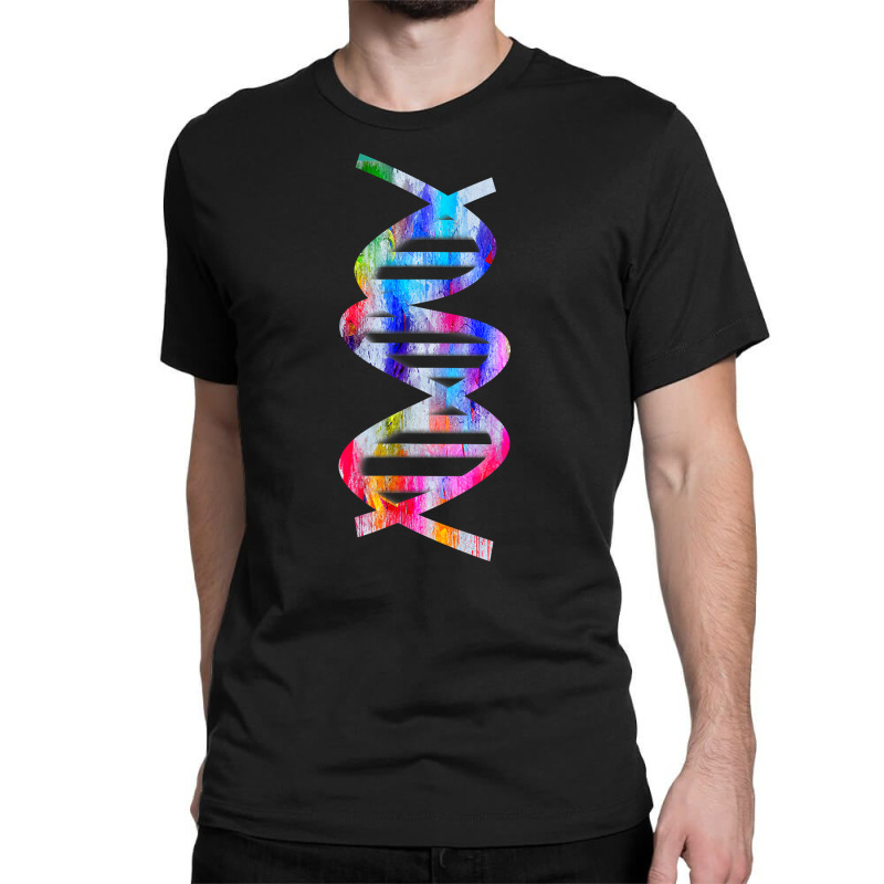 Major And Minor Grooves Dna Double Helix Watercolor Art T Shirt Classic T-shirt by AakritiRosek1997 | Artistshot