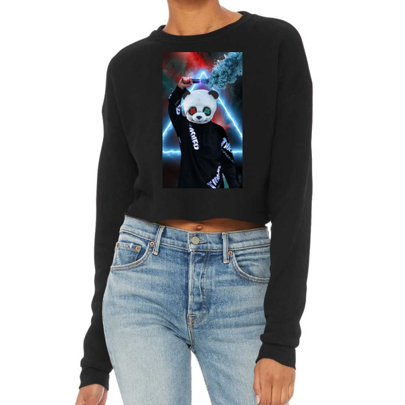 Panda Masked Man Cropped Sweater | Artistshot