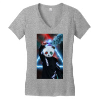 Panda Masked Man Women's V-neck T-shirt | Artistshot