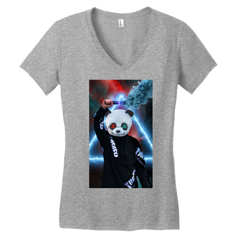 Panda Masked Man Women's V-neck T-shirt | Artistshot