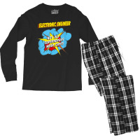 Electronic Engineer Funny Superhero Job T Shirt Men's Long Sleeve Pajama Set | Artistshot