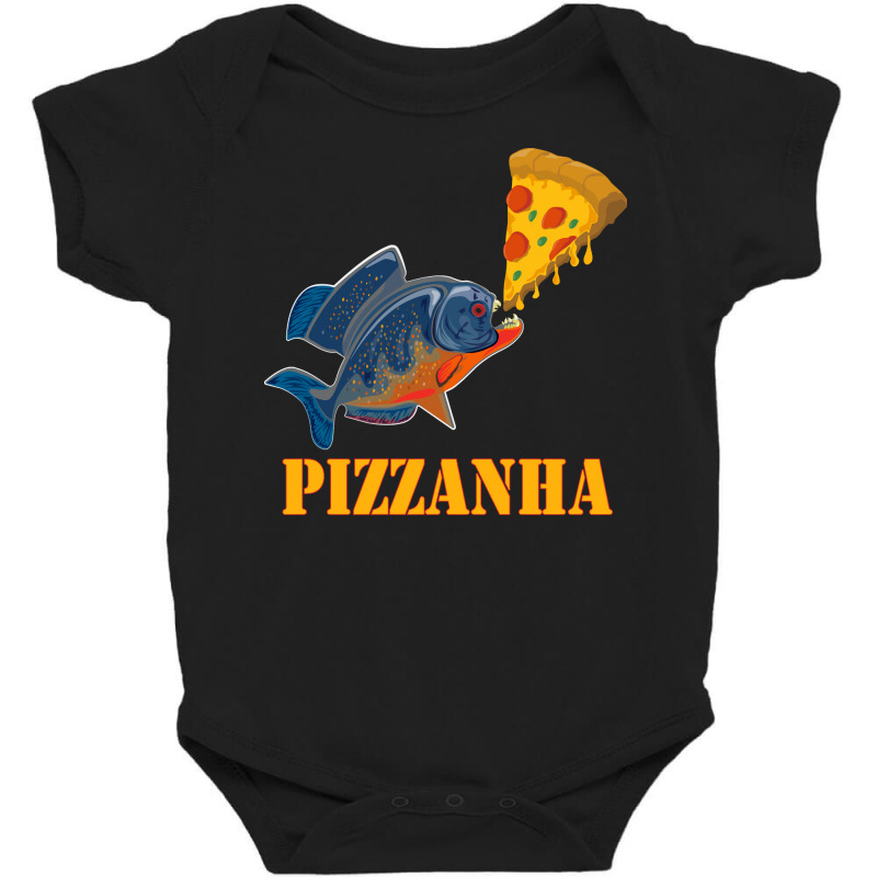 Piranhas Eating Italian Pizza Sticker Baby Bodysuit | Artistshot