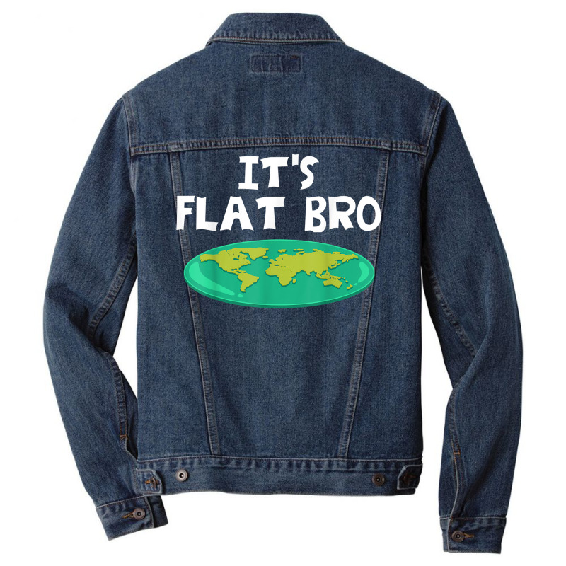 Earth Is Flat Funny World Theory Map T Shirt Men Denim Jacket | Artistshot