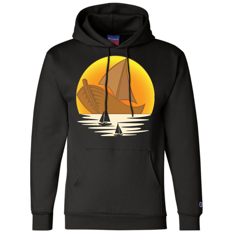 Sailing T  Shirt Sailor Sea Sunset Sail Boat Skipper Sailing T  Shirt Champion Hoodie | Artistshot