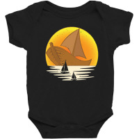 Sailing T  Shirt Skipper Sea Sunset Sail Boat Sailor Sailing T  Shirt Baby Bodysuit | Artistshot