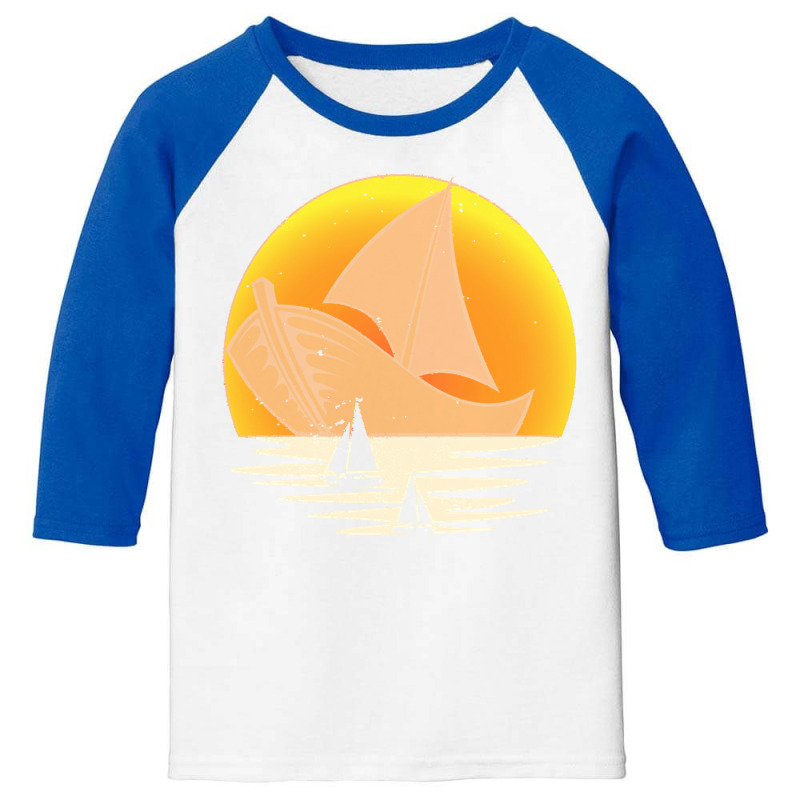 Sailing T  Shirt Skipper Sea Sunset Sail Boat Sailor Sailing T  Shirt Youth 3/4 Sleeve | Artistshot