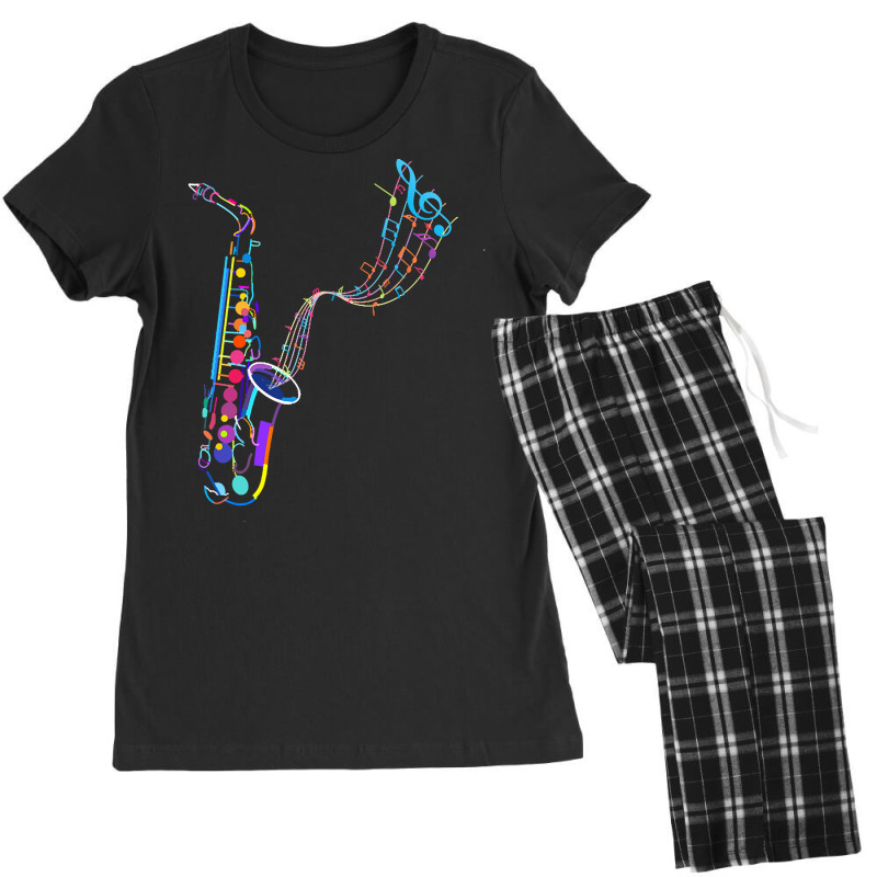 Saxophone T  Shirt Saxophone   Saxophone And Musical Notes T  Shirt (1 Women's Pajamas Set by darrengorczany780 | Artistshot