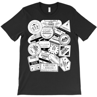 Passport Stamps Collection. Ready To Travel Again Gift T Shirt T-shirt Designed By Stoutsal