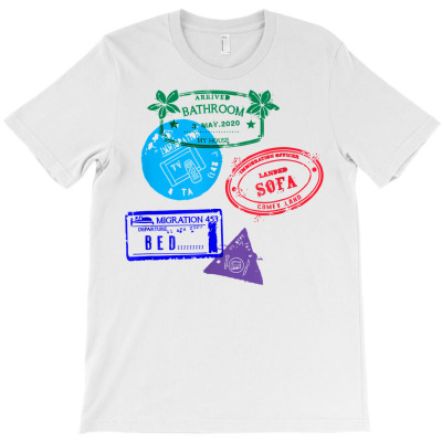 Passport Stamps For Travelers At Home T Shirt T-shirt Designed By Stoutsal