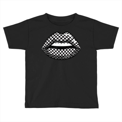 Funny Checkered Black White Lip Gift Cute Checkerboard Women T Shirt Toddler T-shirt Designed By Kretschmerbridge