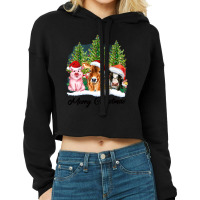 Merrry Christmas Animal Cropped Hoodie | Artistshot