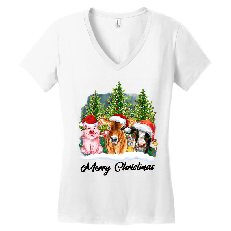 Merrry Christmas Animal Women's V-Neck T-Shirt by Apollo | Artistshot