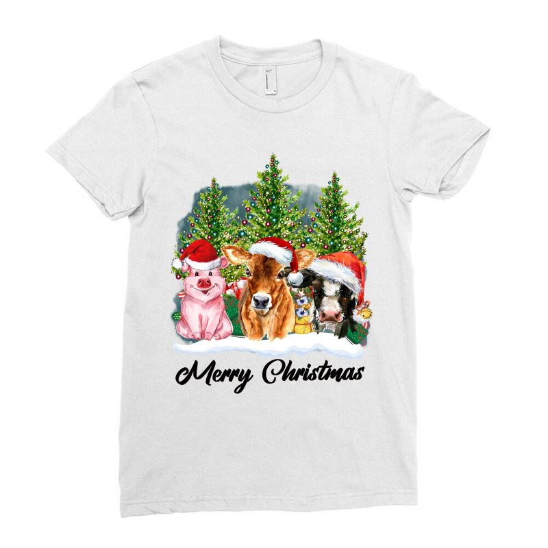 Merrry Christmas Animal Ladies Fitted T-Shirt by Apollo | Artistshot