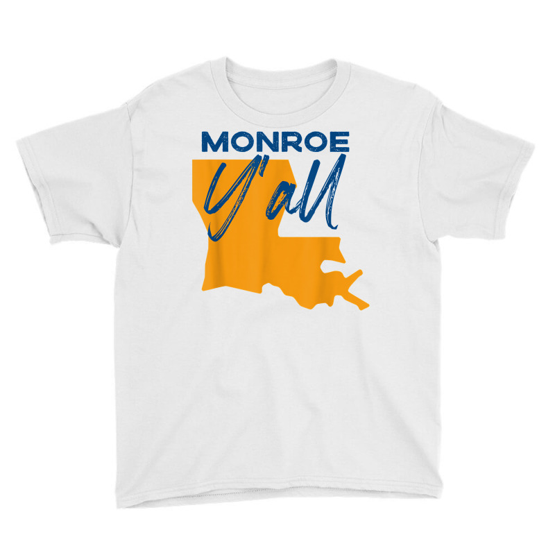 Monroe Louisiana Y'all La Pride State Map Cute T Shirt Youth Tee | Artistshot