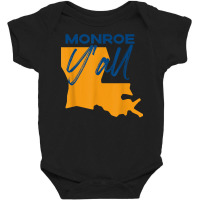 Monroe Louisiana Y'all La Pride State Map Cute T Shirt Baby Bodysuit | Artistshot