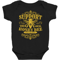 Vintage Beekeeper Support Your Local Honeybee Save The Bees Pullover H Baby Bodysuit | Artistshot