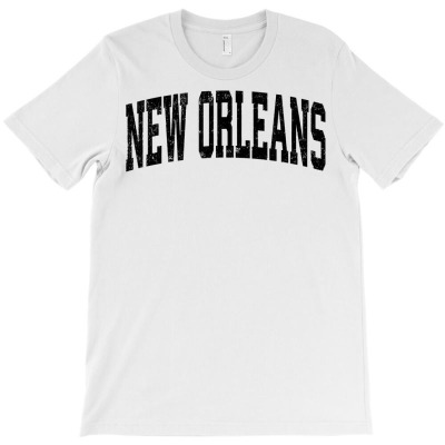 New Orleans Louisiana La Vintage Athletic Sports Black Desig T Shirt T-shirt Designed By Jahmayawhittle