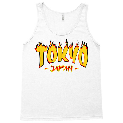 Tokyo   Japan   Yellow Aesthetic Design   Flames T Shirt Tank Top Designed By Vaughandoore01