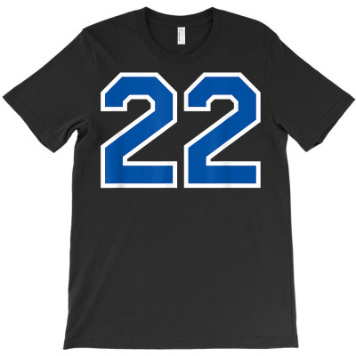 Number 22 Sports Jersey Birthday Age Lucky No. Blue White T Shirt T-shirt Designed By Jahmayawhittle