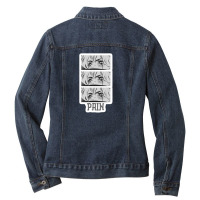 Funny Scary Halloween Pumpkin Trick Or Treat Let S Get Smashed 8814659 Ladies Denim Jacket | Artistshot