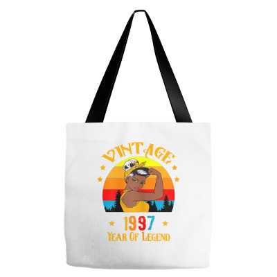 Womens Vintage 25 Years Old Girl 1997 Yr Of Legend Birthday T Shirt Tote Bags Designed By Figuer3654