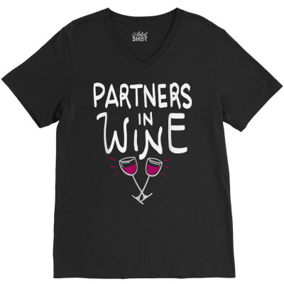 Partners In Wine T Shirt V-neck Tee Designed By Mayrayami