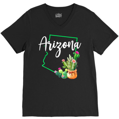 Vintage Arizona Home State Arizona Pride State Map Funny T Shirt V-neck Tee Designed By Jazmikier