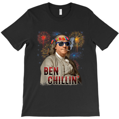 Ben Chillin' Stoner Ben Franklin 4th Of July Fireworks T-shirt Designed By Nguyen Van Thuong