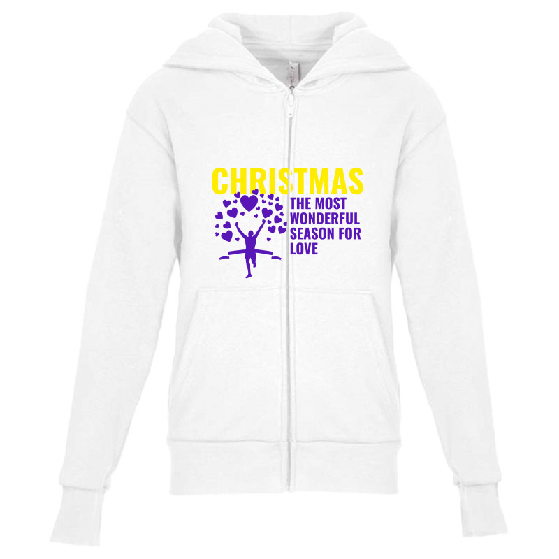 Christmas The Most Wonderful Season For Love Youth Zipper Hoodie by Perfect Designers | Artistshot