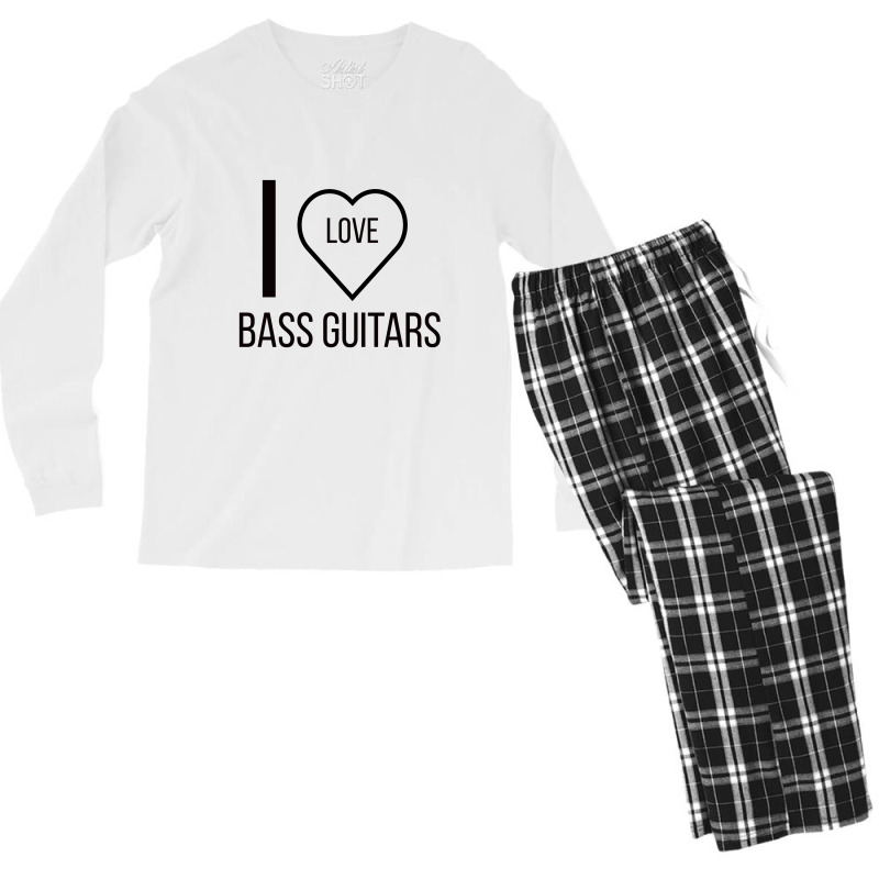 I Love Bass Guitars Men's Long Sleeve Pajama Set by ARTMAKER79 | Artistshot