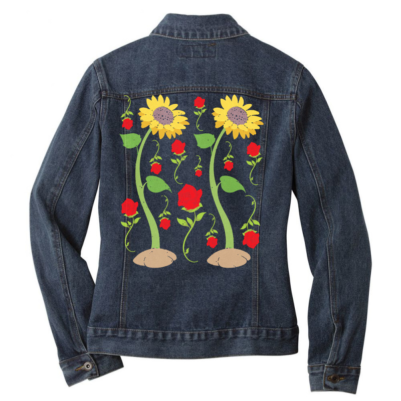 Botanical T  Shirt Floral Nature Sunflowers Garden Flowers Roses Botan Ladies Denim Jacket by caseynitzsche899 | Artistshot