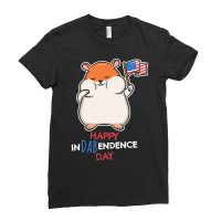 Independence Day T  Shirt Funny Dabbing Hamster 4th July Independence Ladies Fitted T-shirt | Artistshot