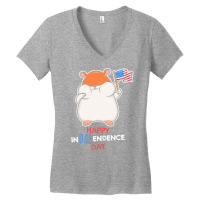 Independence Day T  Shirt Funny Dabbing Hamster 4th July Independence Women's V-neck T-shirt | Artistshot