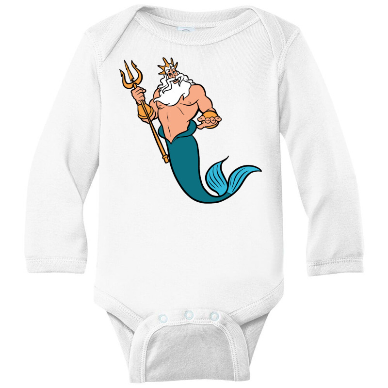 King Triton Long Sleeve Baby Bodysuit by mukidey | Artistshot